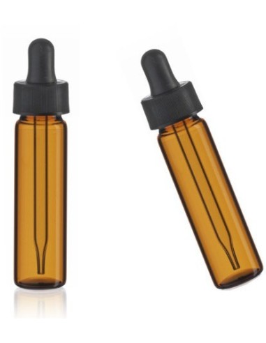 Vial de vidrio ámbar cuentagotas 1 DRAM