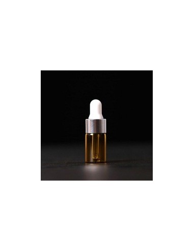Mini flacon 3 ml avec pipette et capuchon argent