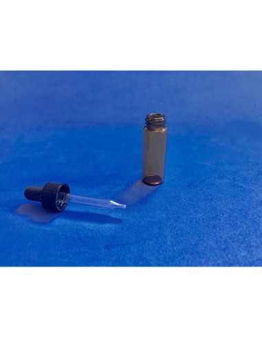 Vial de vidrio ámbar cuentagotas 1 DRAM