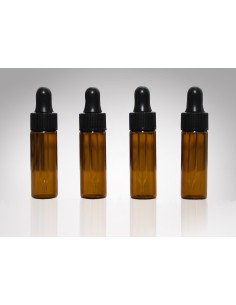 Vial de vidrio ámbar cuentagotas 1 DRAM 2