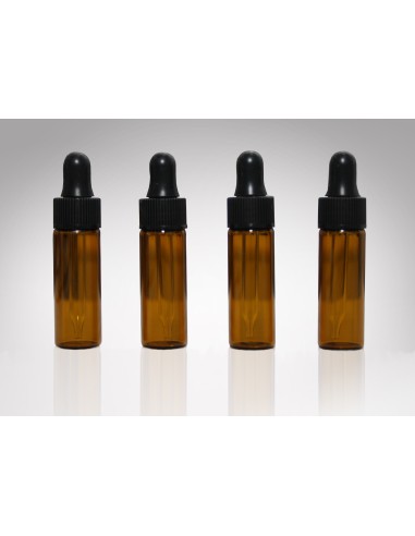 Vial de vidrio ámbar cuentagotas 1 DRAM