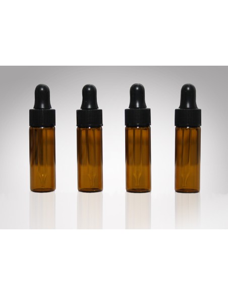 Vial de vidrio ámbar cuentagotas 1 DRAM