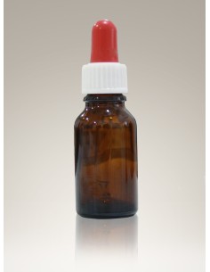 Flacon en verre brun avec compte-gouttes 15 ml 