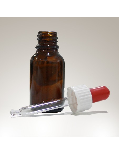 Flacon en verre brun avec compte-gouttes 15 ml 