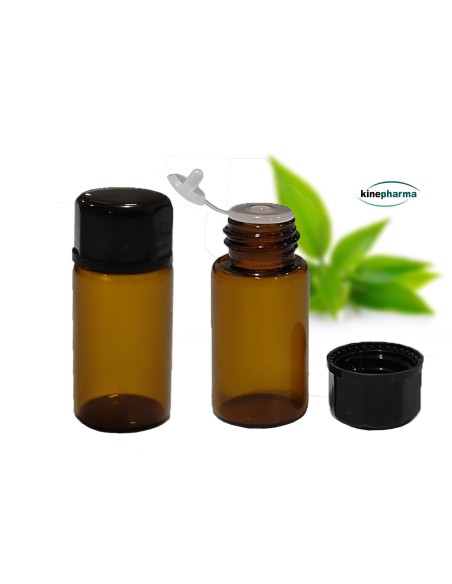 Mini frasco de vidro âmbar recarregável de 3 ml