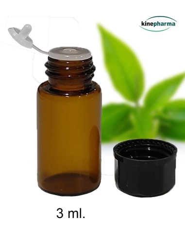 Botella de vidrio ámbar rellenable 3 ml