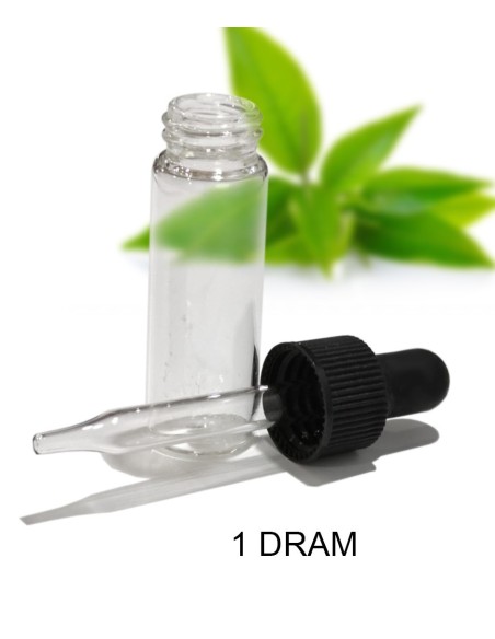 Vial de vidrio transparente cuentagotas 1 DRAM