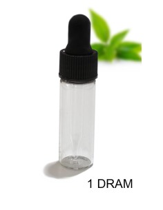 Vial de vidrio transparente cuentagotas 1 DRAM 2