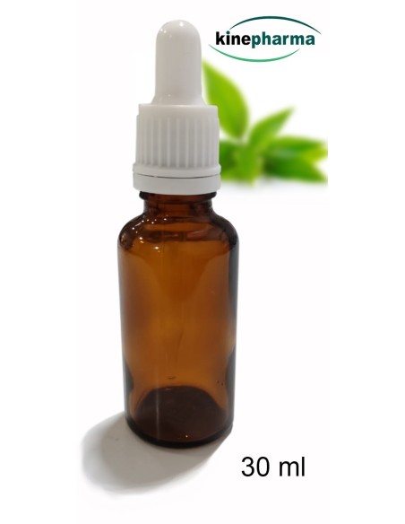 Botella ambar 30 ml con  pipeta cuentagotas