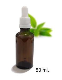 Flacone 50 ml in vetro ambrato con contagocce