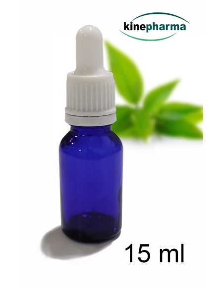 Botella azul 15 ml con cuentagotas