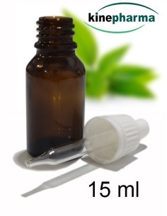 Bottiglia scura con contagocce bianco 15 ml