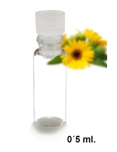 Flacone in vetro trasparente da 0,5 ml con tappo nero 2