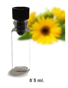 Flacone in vetro trasparente da 0,5 ml con tappo nero 2