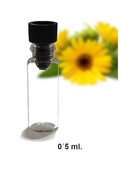 Flacon en verre transparent de 0,5 ml avec bouchon noir