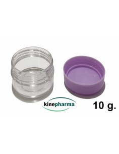 Tarro ungüento plástico 10 g - tapa morada 2