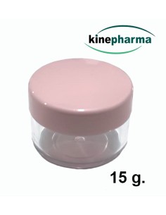 Tarro ungüento plástico 15gr - tapa rosa