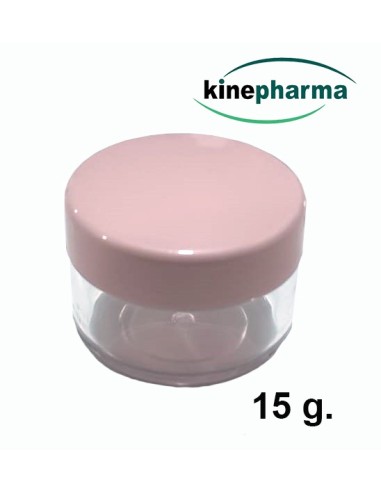 Frasco de pomada plástica 15 g - tampa rosa