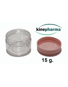 Tarro ungüento plástico 15gr - tapa rosa 2