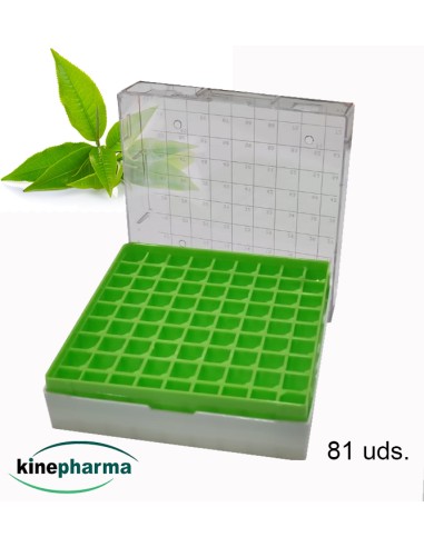 Caja de almacenamiento criogénico verde 81 uds