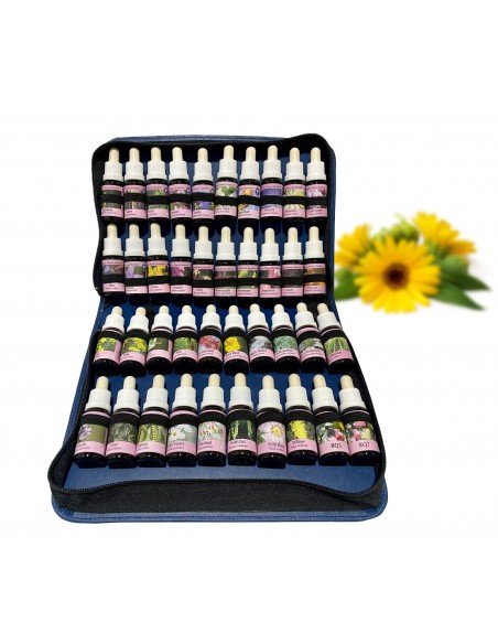 Set en estuche de piel flores de Bach 15ml