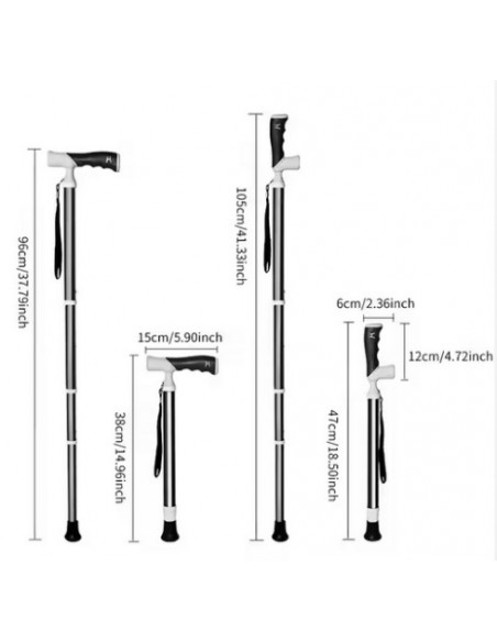 Bastones de titanio plegable mango giratorio