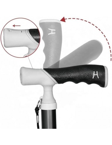 Bastones de titanio plegable mango giratorio