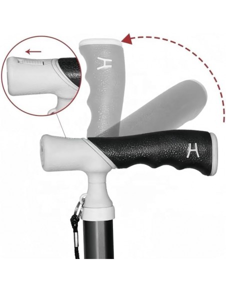 Bastones de titanio plegable mango giratorio