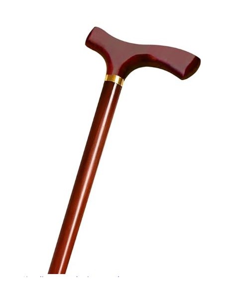 Bastones madera ergonómico y semi curvo (anillo dorado)